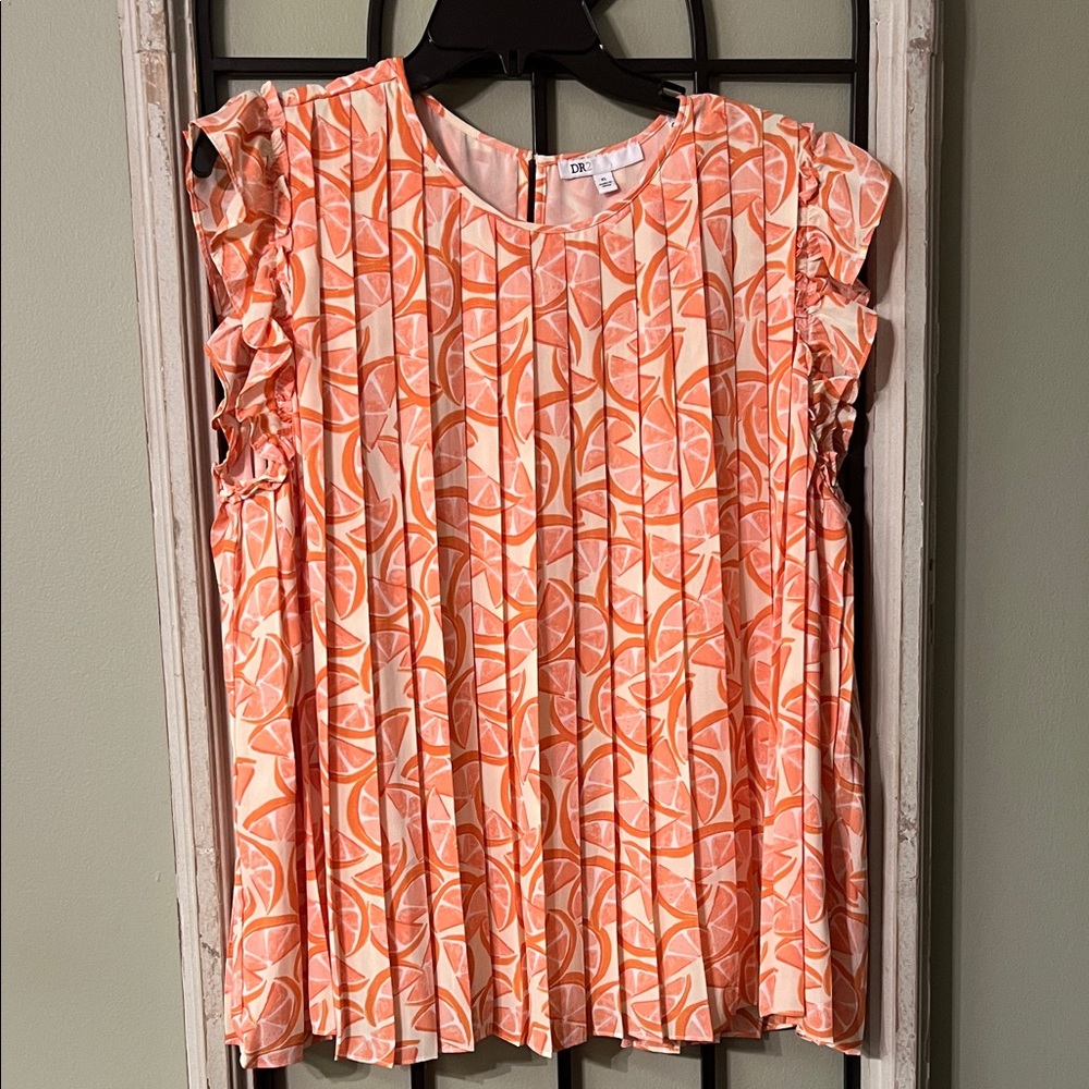 Orange Geometric Women's Top
